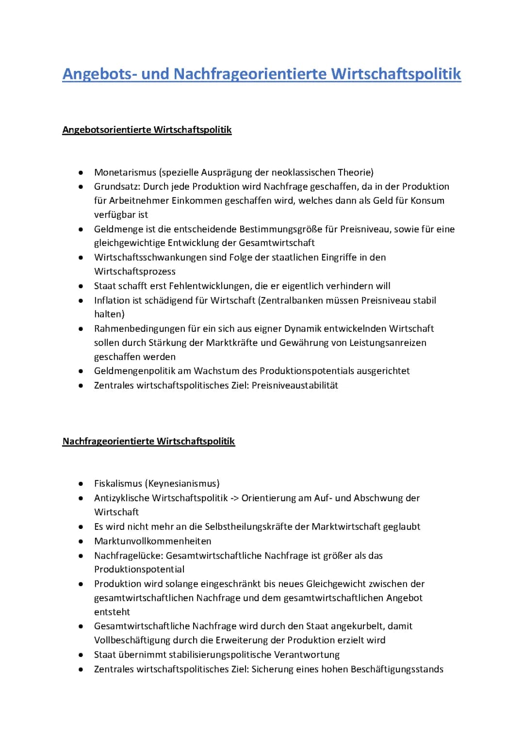 Angebot und Nachfrage 