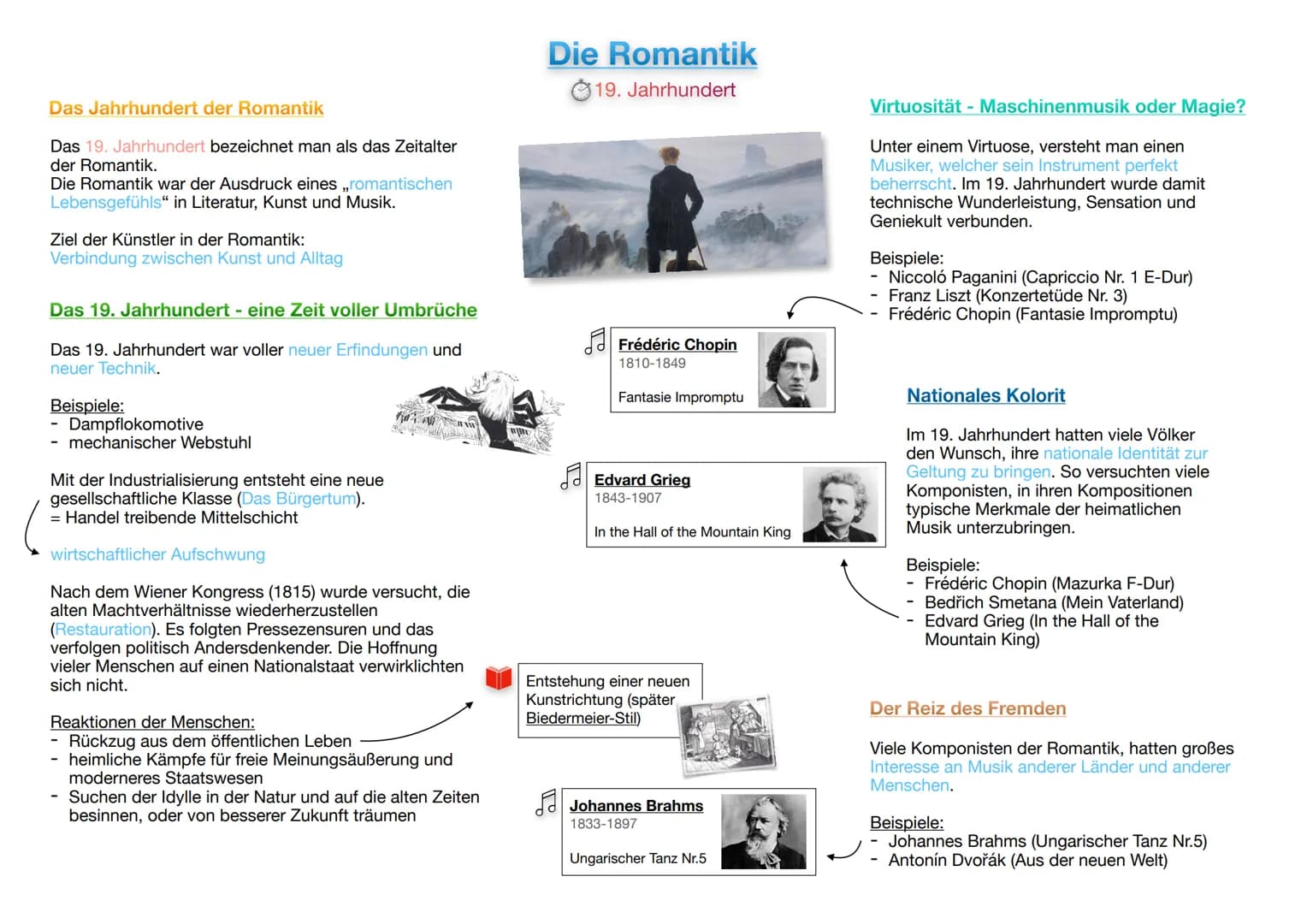 Das Jahrhundert der Romantik
Das 19. Jahrhundert bezeichnet man als das Zeitalter
der Romantik.
Die Romantik war der Ausdruck eines ,,romant