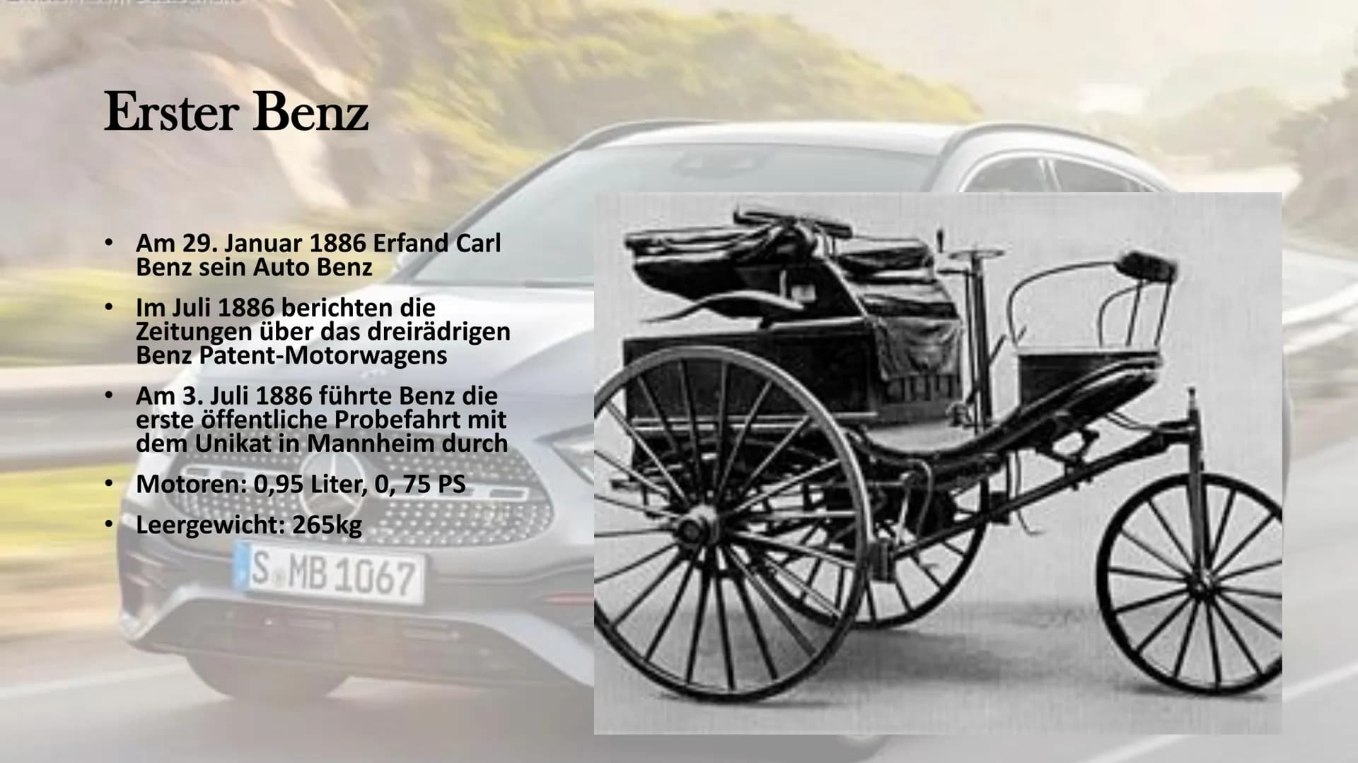 Mercedes Benz
S&MB 1067 Inhalt
• Erster Benz
Bertha Benz
Erster Mercedes
Der Schnellstes
Mercedes Benz
Mercedes Benz
Quellen Erster Benz
• A