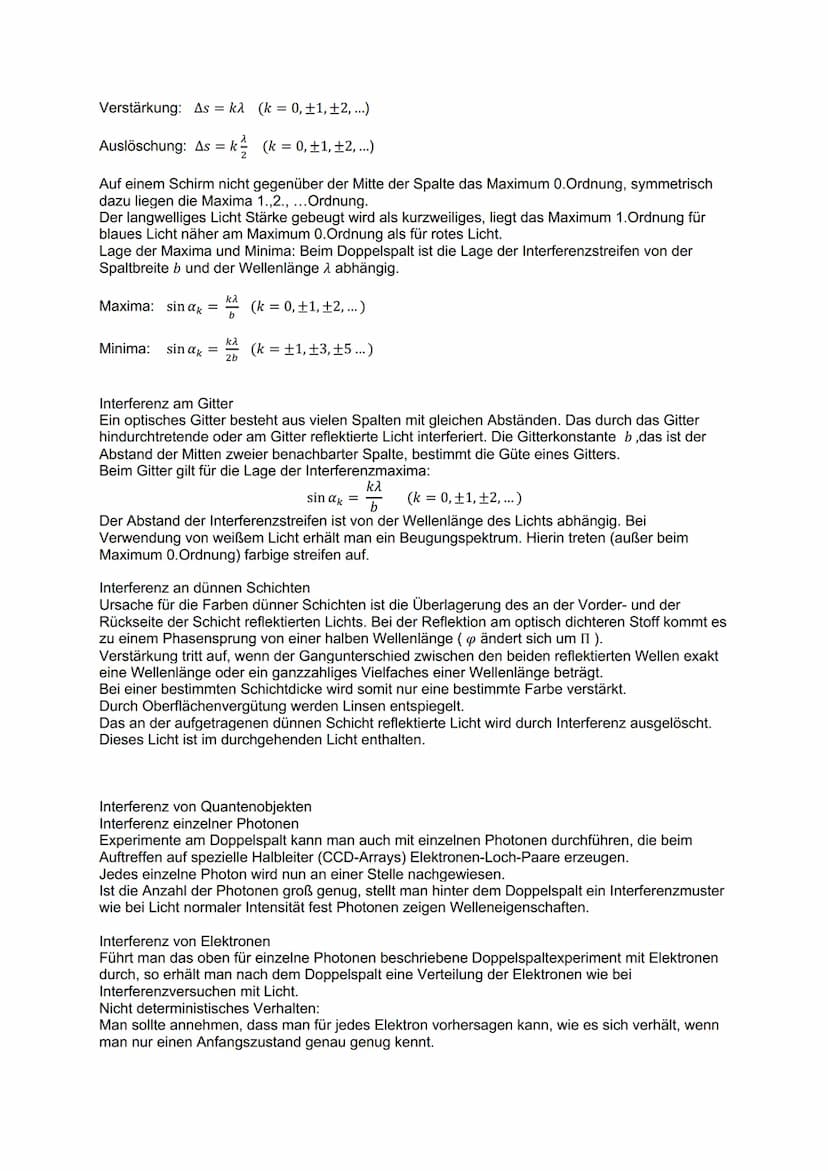 Interferenz:
Beugung und Interferenz von Licht
Beugung von Licht
Passiert Licht einen schmalen Spalt, dann ist nach dem Spalt Licht in alle 