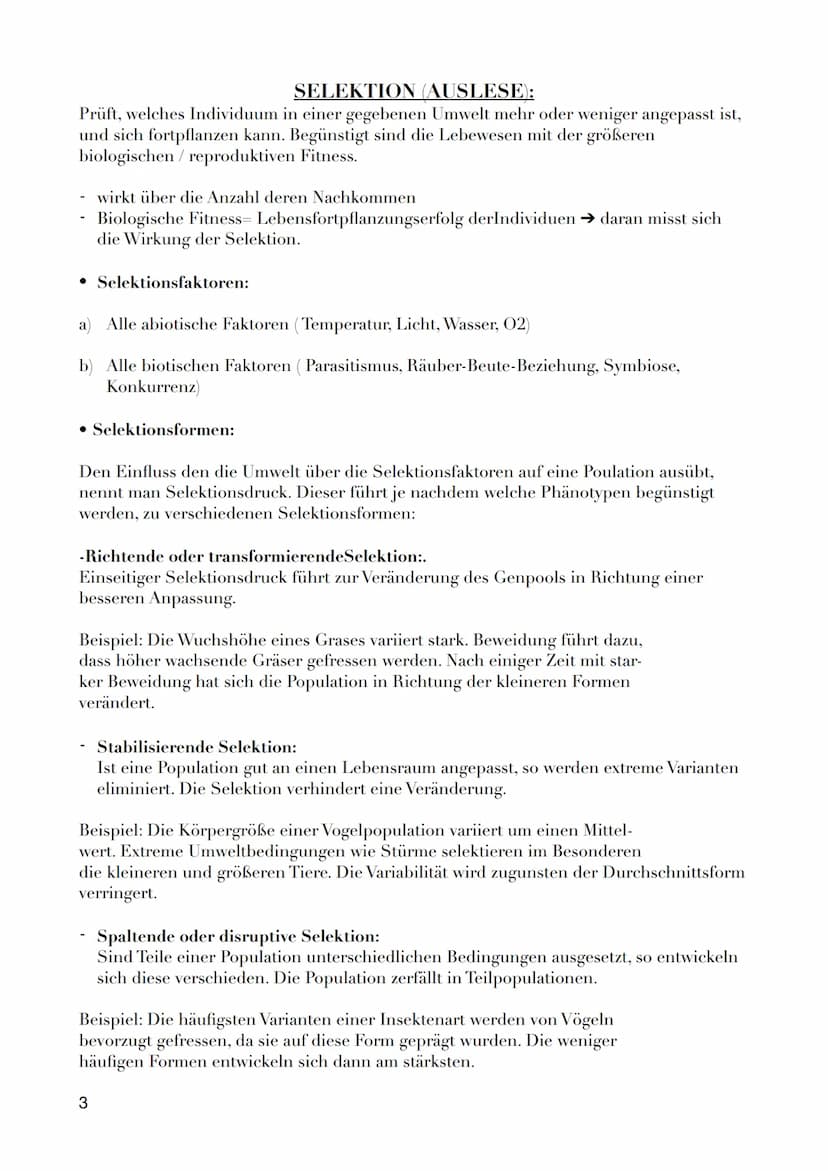 Voraussetzung für EVOLUTION = Variablilität
EVOLUTION
- Die Evolutionstheorie ist eine Erklärung für die Entstehung und Veränderung von
Arte