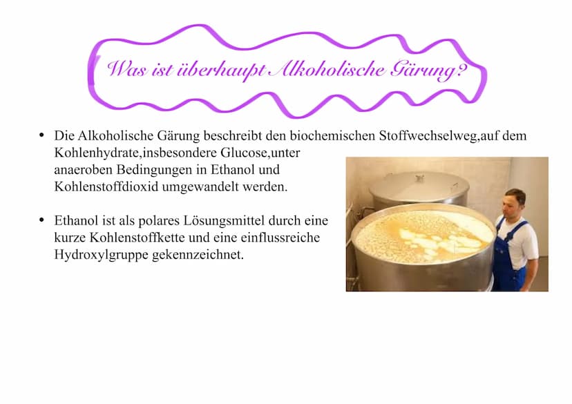 
<h2 id="waswirdunterdembegriffdiealkoholischegrungverstanden">Was wird unter dem Begriff die alkoholische Gärung verstanden?</h2>
<p>Die al