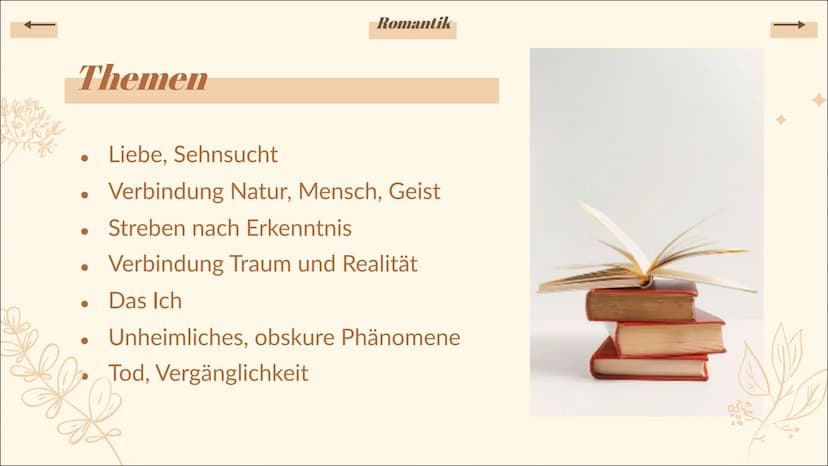 Epoche
Romantik
jo 01.
Romantik
Historischer
Kontext Davor:
Romantik
Phasen der Romantik
1795
Aufklärung Frühromantik
Auseinandersetzung
ant