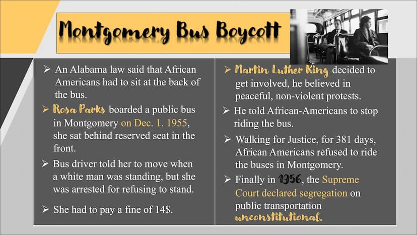 civil rights movement
The struggle for equality
Life before the movement
▶ Abolishment of slavery after the Civil War
▸ Discrimination and r