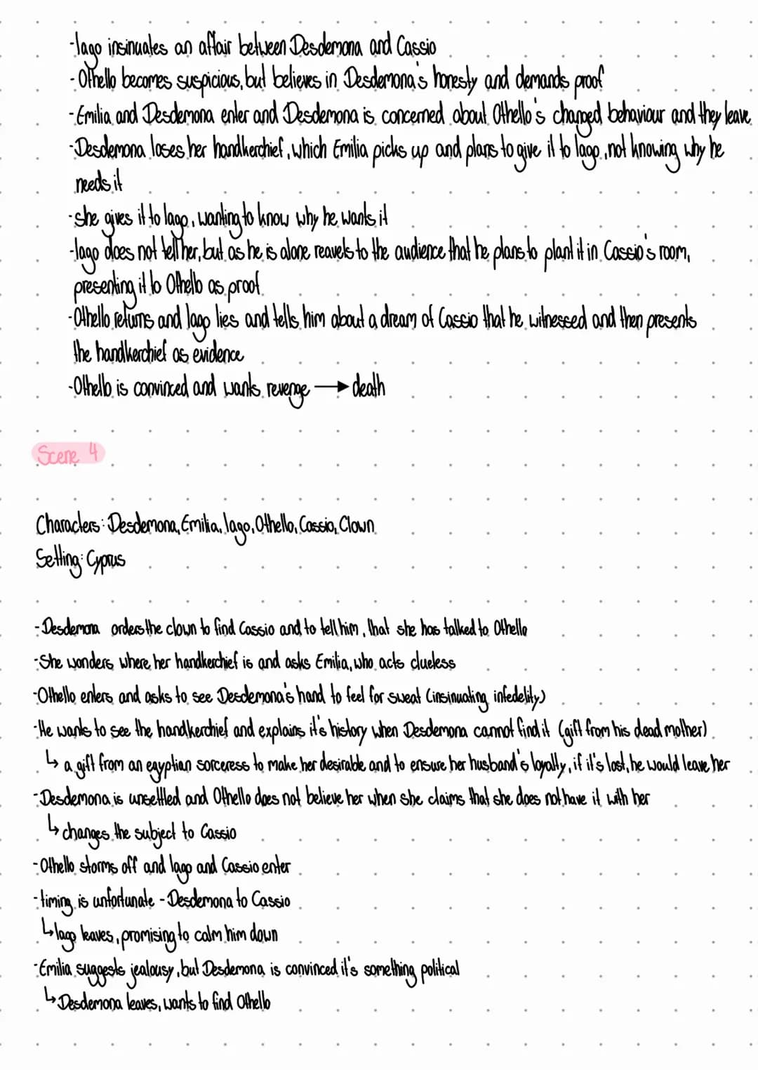 ACT 1
Othello
• Scene 1:
Characters: Roderigo, lago, Brabantio
Setting: Venice, outside Brabantias house
Plot: Roderigo and lago both want r