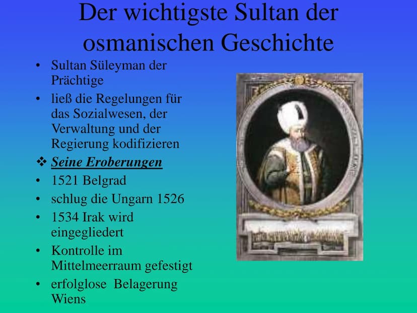 Das Osmanische Reich
Von Nico ●
Allgemeines:
das Reich erstreckte sich
über 3 Kontinente
Mittelpunkt des Reiches
war die heutige Türkei
gegr