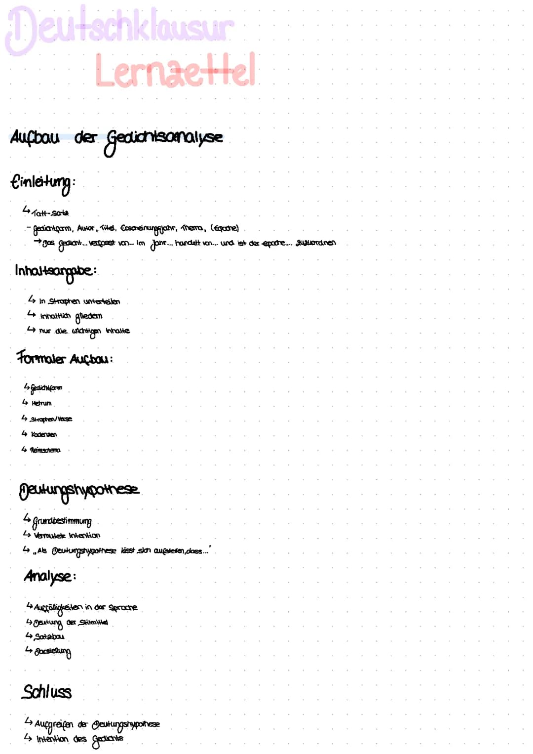 Gedichtsanalyse - Merkmale der Romantik