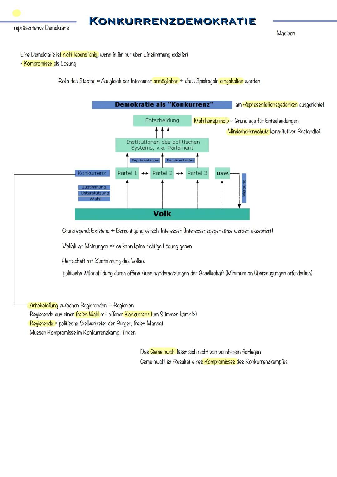 DEMOKRATIE-
THEORIEN plebiszitäre Demokratie
IDENTITÄTSDEMOKRATIE
Ablehnung von Parteien/Verbände = stören
- nur Plebiszite (Volksabstimmung