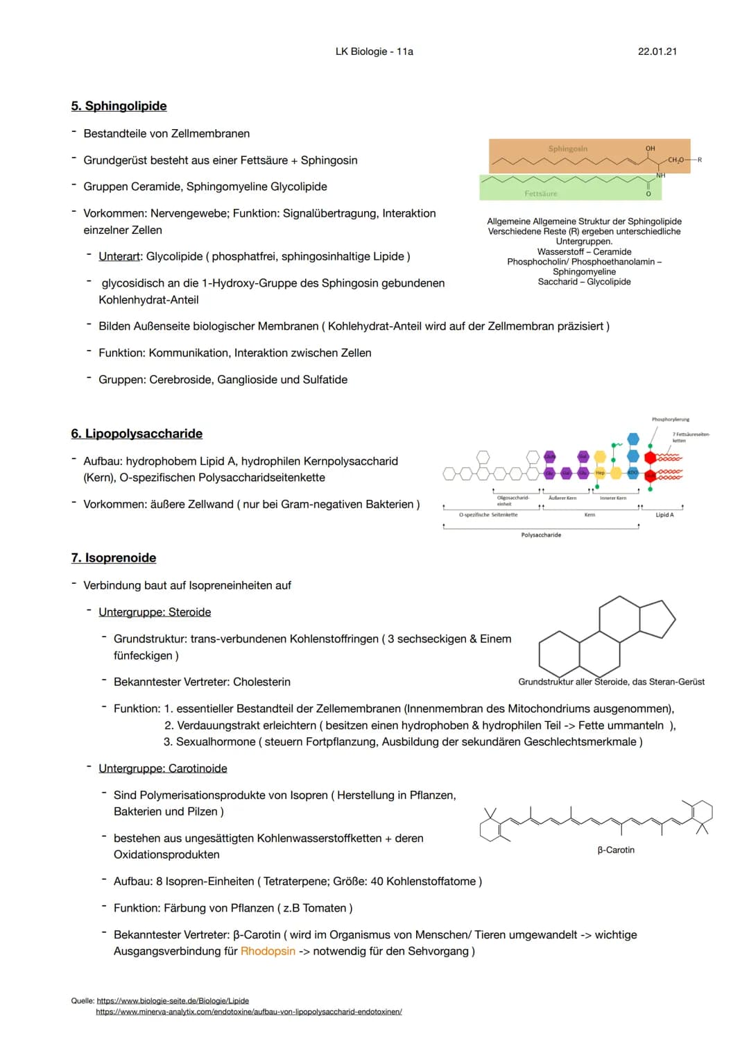 Aufbau der Lipide
Lipide ist eine Sammelbezeichnung für teils wasserunlösliche (hydrophobe) Naturstoffe, welche aufgrund
ihrer geringen Pola