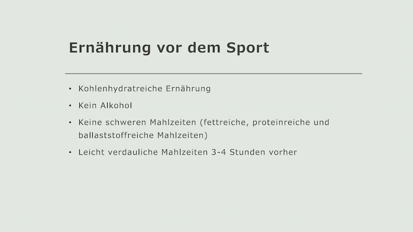 Sport und
Ernährung
Von Annika und Lilly
O Inhalt:
●
●
• Ernährung vor dem Sport
Ernährung während dem Sport
• Ernährung nach dem Sport
Leis