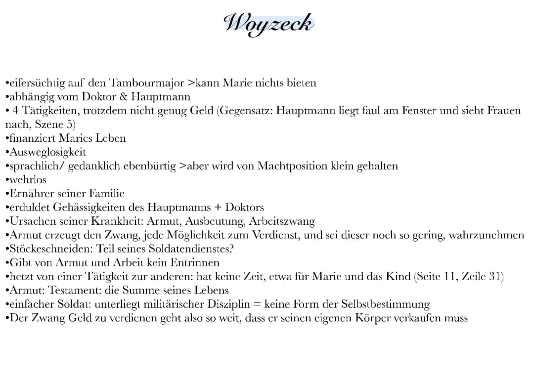 Woyzeck Personen Charakterisierung