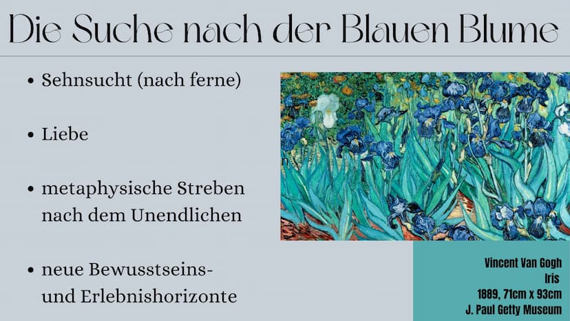 Romantik
LK BK 11/2 Gliederung
1. Stilbegriff
2. Allgemeine Informationen
3.Allgemeine Motive
4. Die Suche nach der Blauen Blume
5. Allgemei