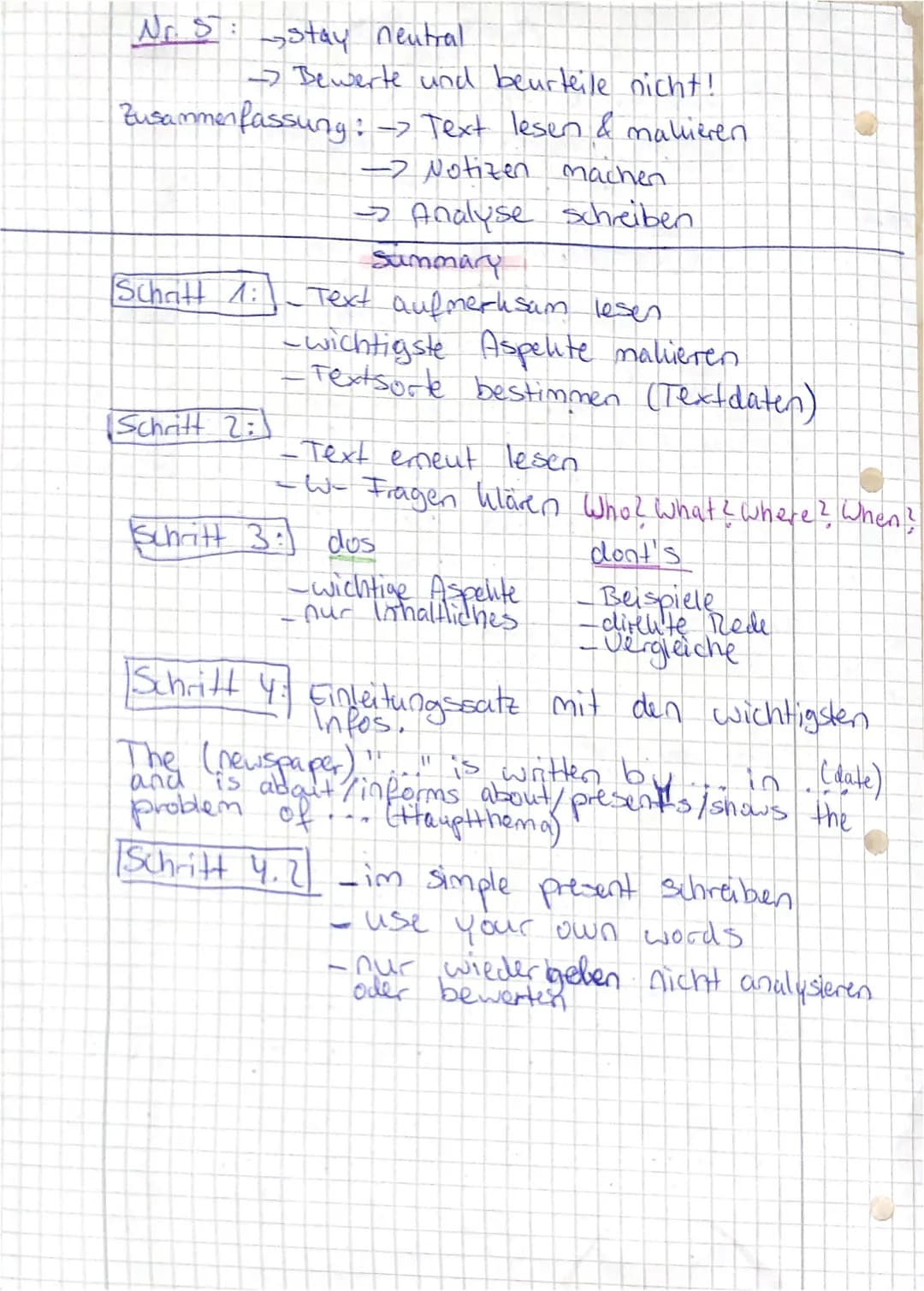 Allgemein
Wie analysiert man
non-fiction ?
Schritt 1: Dies den Text und mallieren.
-Halte Ausschau nach Aspeliten, die
Schrift 2: - Mach dir