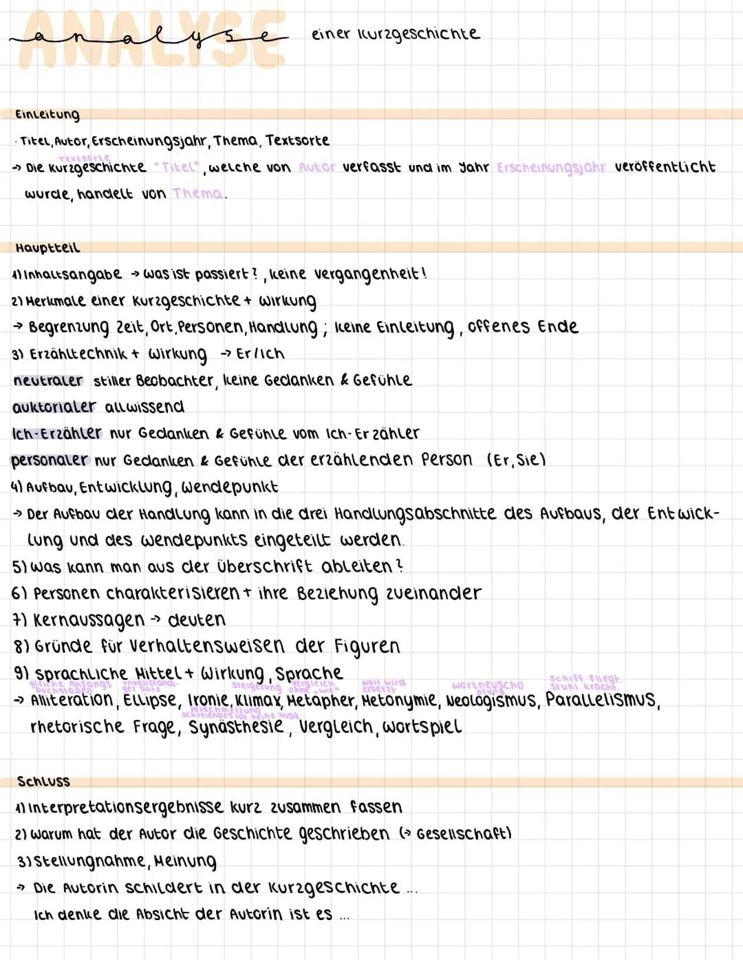 lyse
einer kurzgeschichte
Einleitung
·Titel, Autor, Erscheinungsjahr, Thema, Textsorte
-> Die Kurzgeschichte "Titel", welche von Autor verfa