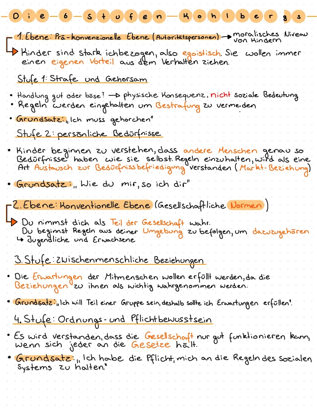 ●
D i e
●
6
●
S
+ ufe n
8 S
1. Ebene: Prá-konvenzionelle Ebene (Autoritätspersonen) → moralisches Niveau
▷ Kinder sind stark ich bezogen, al