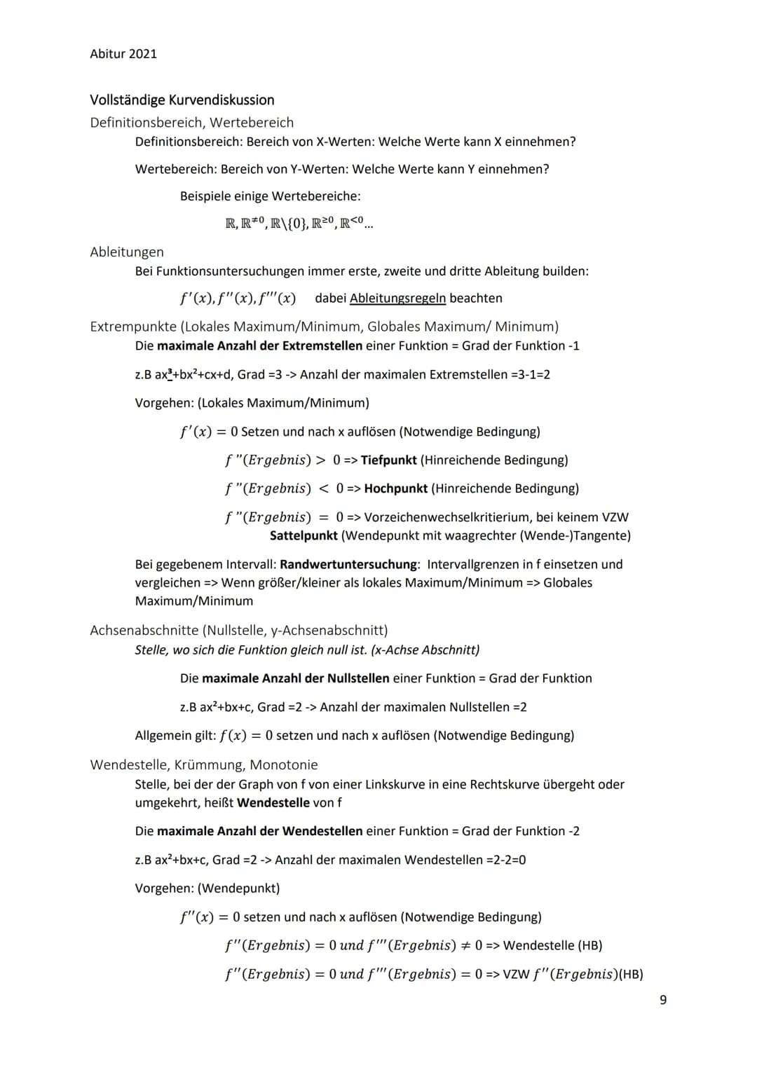 Abitur 2021
Mathematik LK Abi 2021
Analysis, Analytische Geometrie und Stochastik: Alles zusammen!
1. Analysis
- ganzrationale Funktionen un