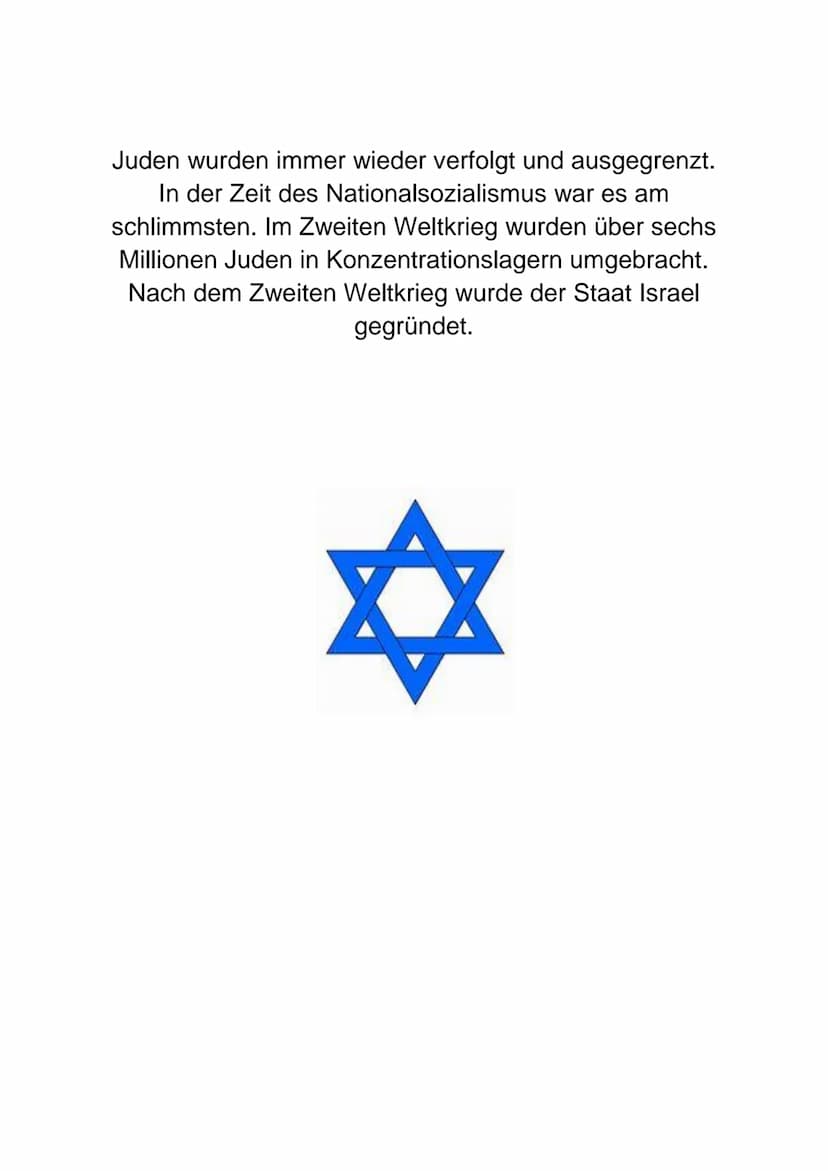 Das Judentum
Das Judentum ist eine der sechs Weltreligionen. Es hat
die geringste Anzahl an Gläubigen ca. 13,9 Millionen
und diese sind in a