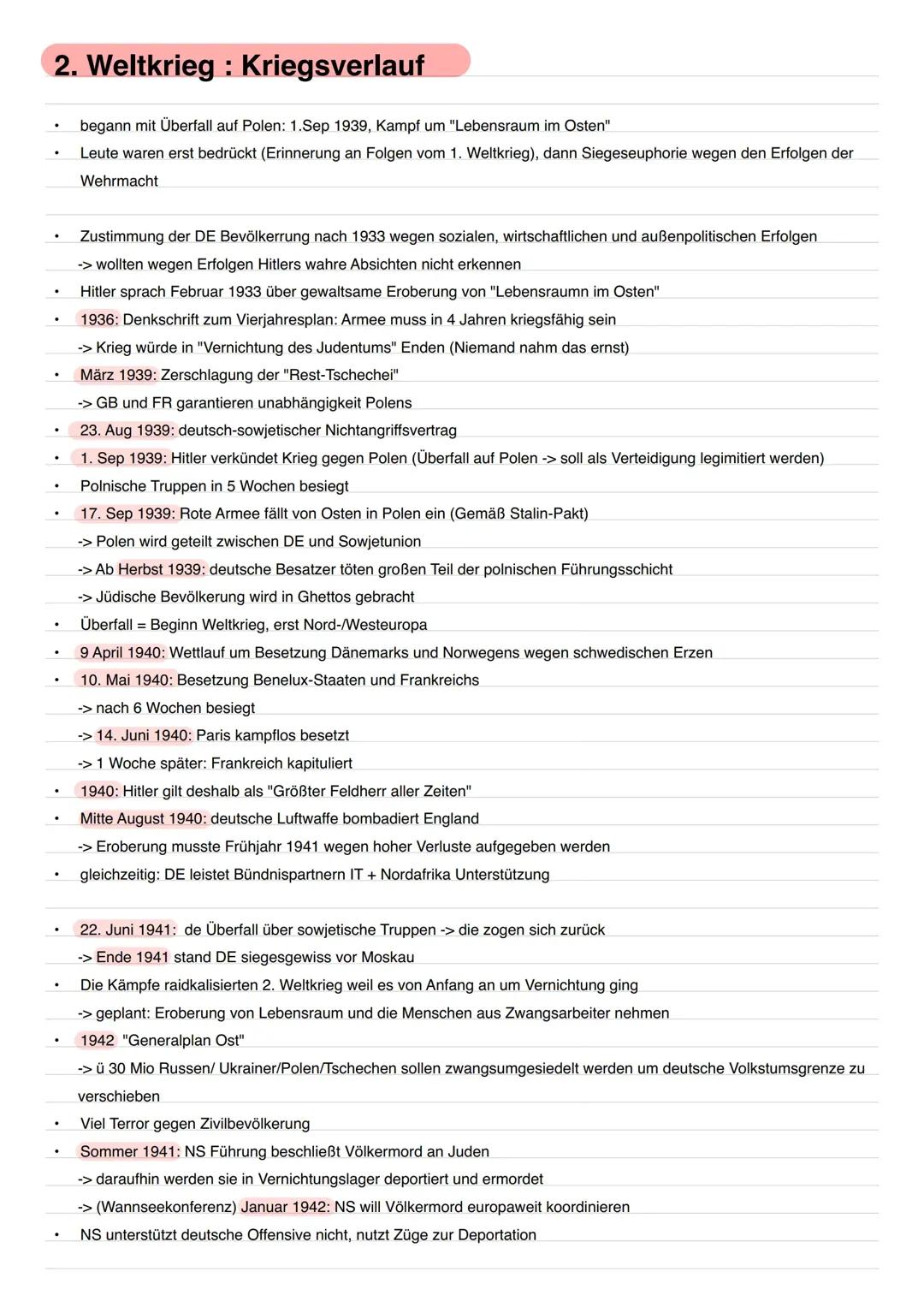 Verlauf des 2. Weltkriegs