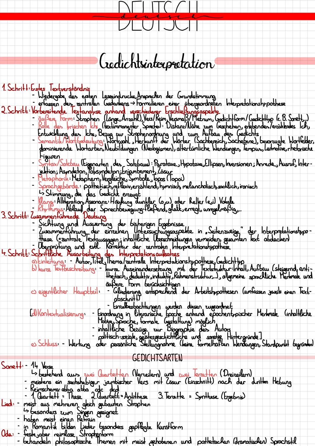 # DEUTSCH

Credichtsinterpretation

1. Schritt Erstes Textverständnis

- Wiedergabe des ersten Leseeindrucks, Ansprechen des Grundstimmung
-