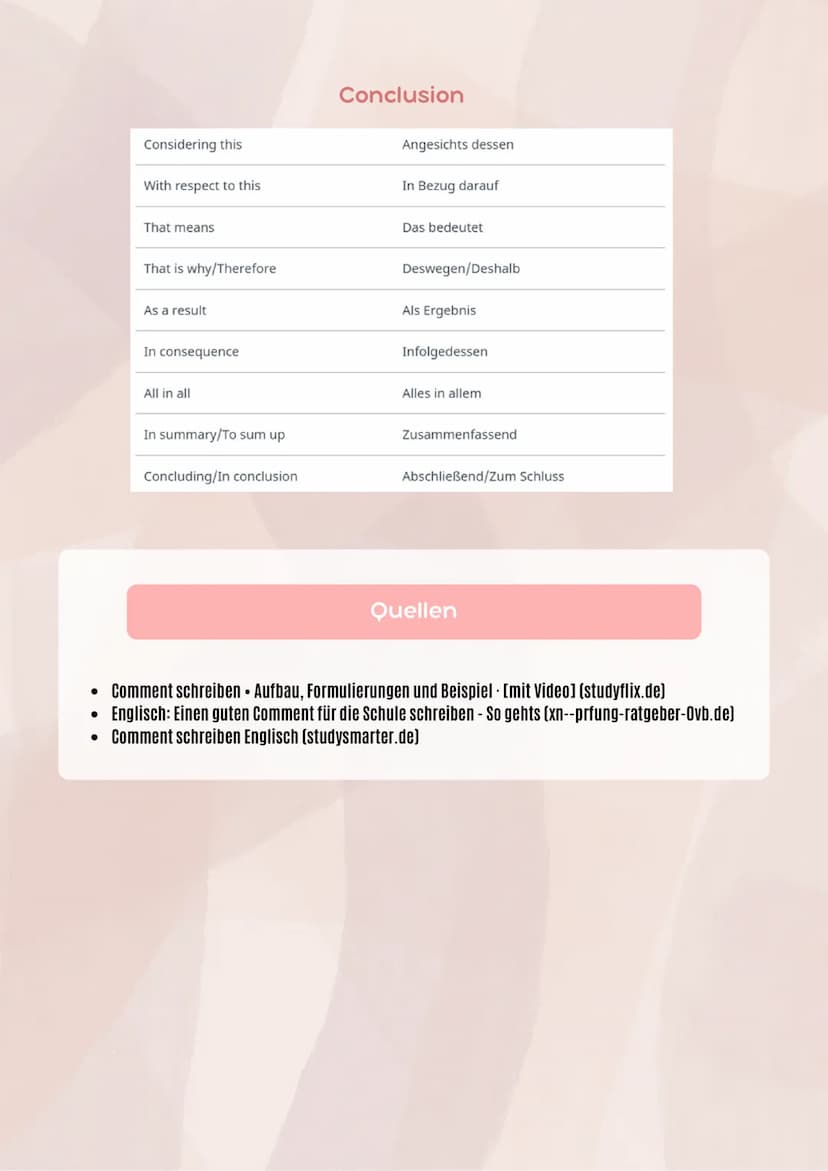 How to write a "comment"
Was ist ein Comment ?
Ein Comment ist eine Stellungnahme, in der du kritisch deine Meinung zu einem Thema äußerst. 