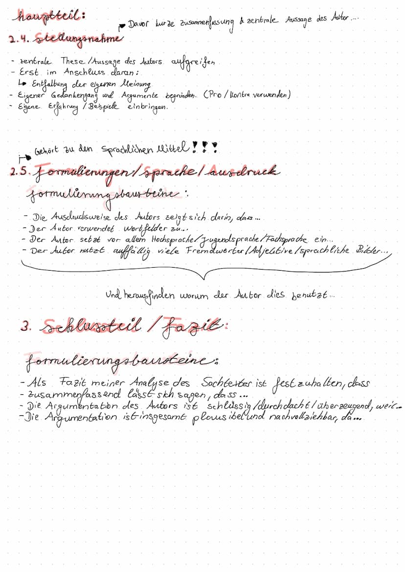 SACHEE XEANALYSE:
STRUKTUR.
-1. Einleitung
-2. Hauptteil
L 2.1.. Inhaltsangabe
L 22. Sprache + Wirkung → Sprachlichen Mittel..
Argumentation