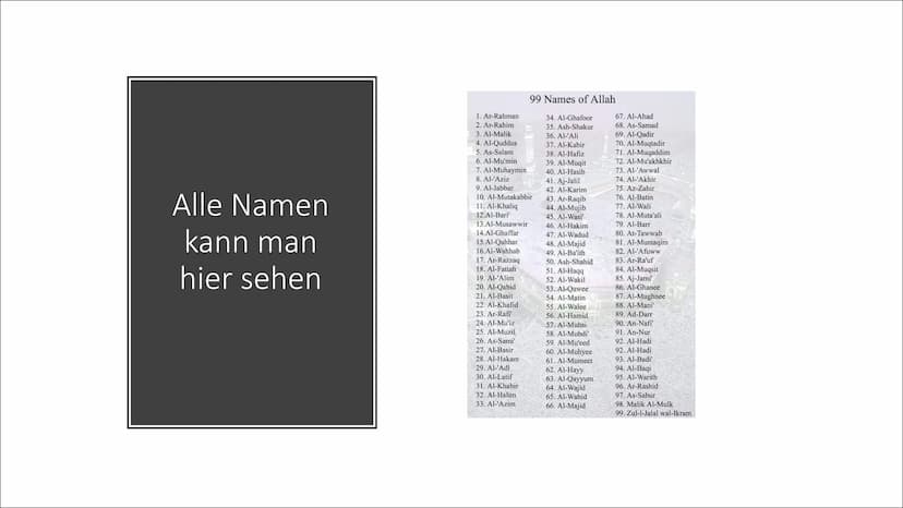 C
Der Islam
Hingabe an den einzigen Gott Inhalt
Allgemeines
• Gott = Allah
Der Koran
• Die 5 Säulen
Der Islam
Traditionen und Vorschriften
•