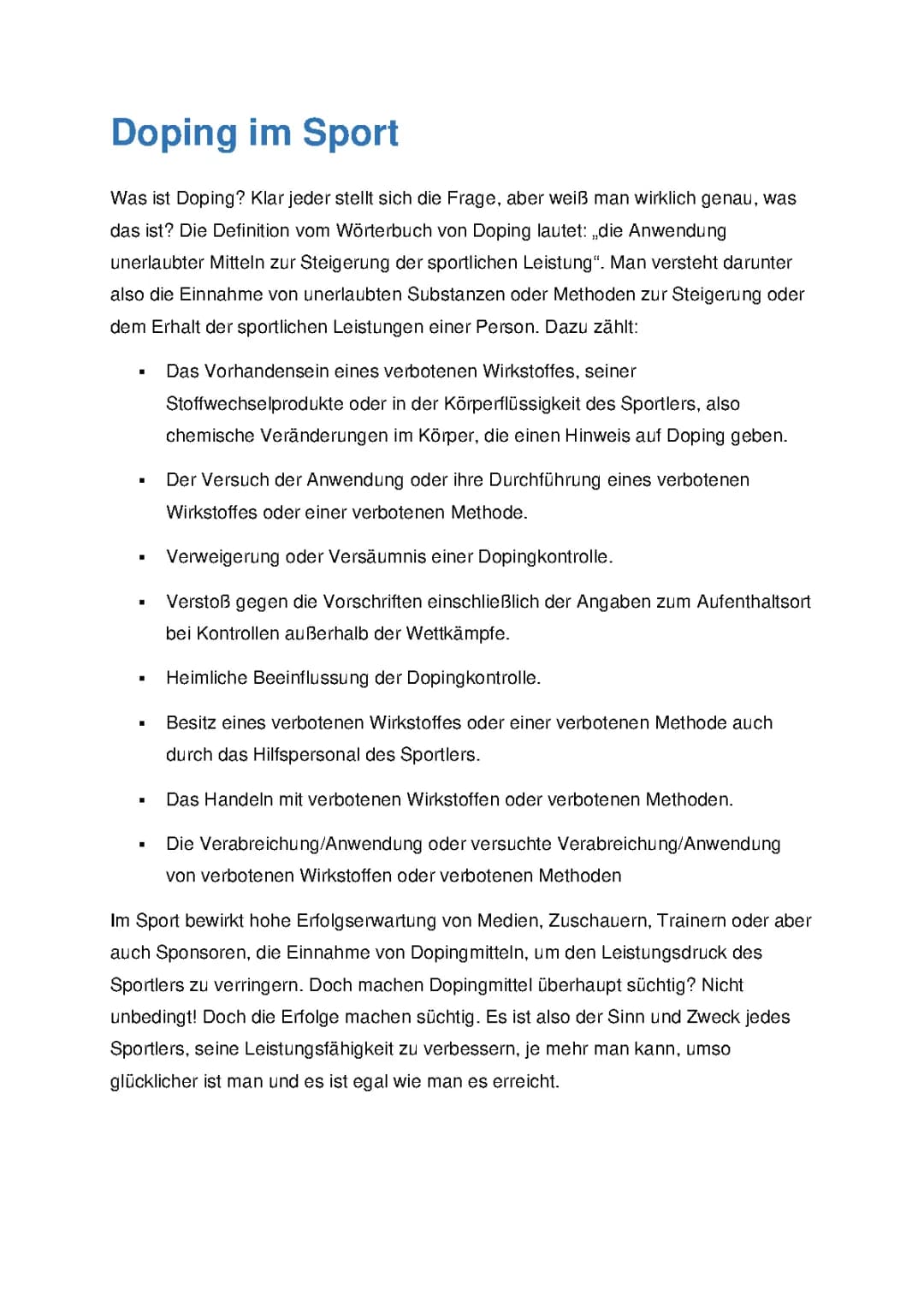 Was macht Doping mit dem Körper? - Arten, Auswirkungen und Folgen für Sportler