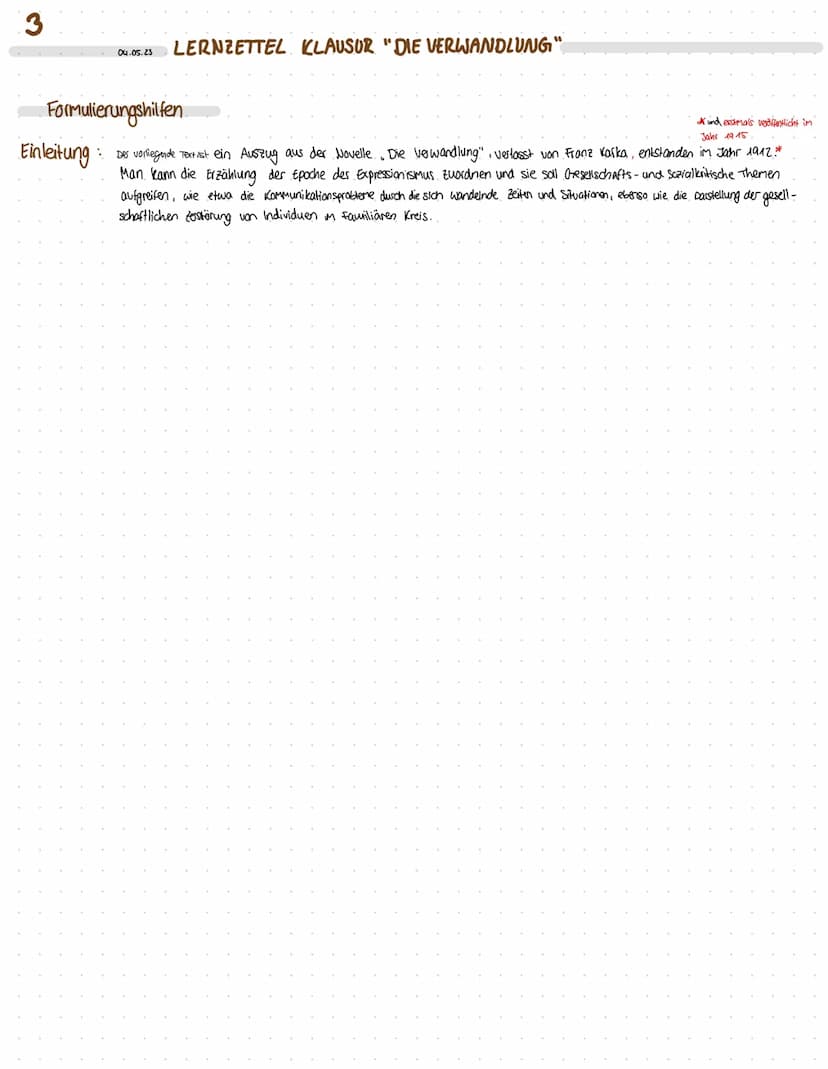 04.05.23
Wichtige Informationen
· Autor: Franz Kafka
-Thema: Vater-Sohn-Konflikt · Versagen auf zwischenmenschlicher Ebene. Ehsamkeit
Gesell