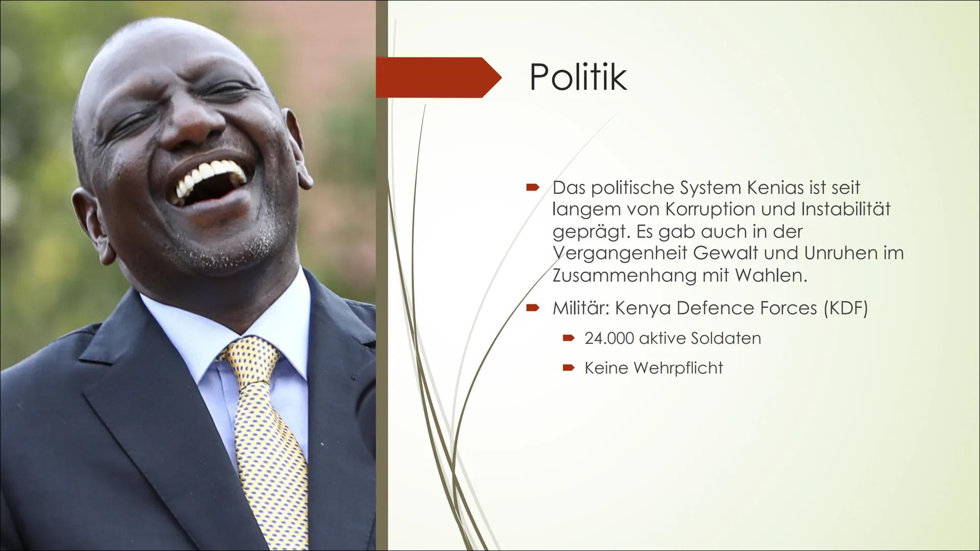 Kenia Gliederung
➡ Allgemeine Fakten
➡ Geographisch
Bevölkerung
➡ Geschichte
➡ Kultur
➡ Politik & Wirtschaft
➡ Tourismus
► Sehenswürdigkeite