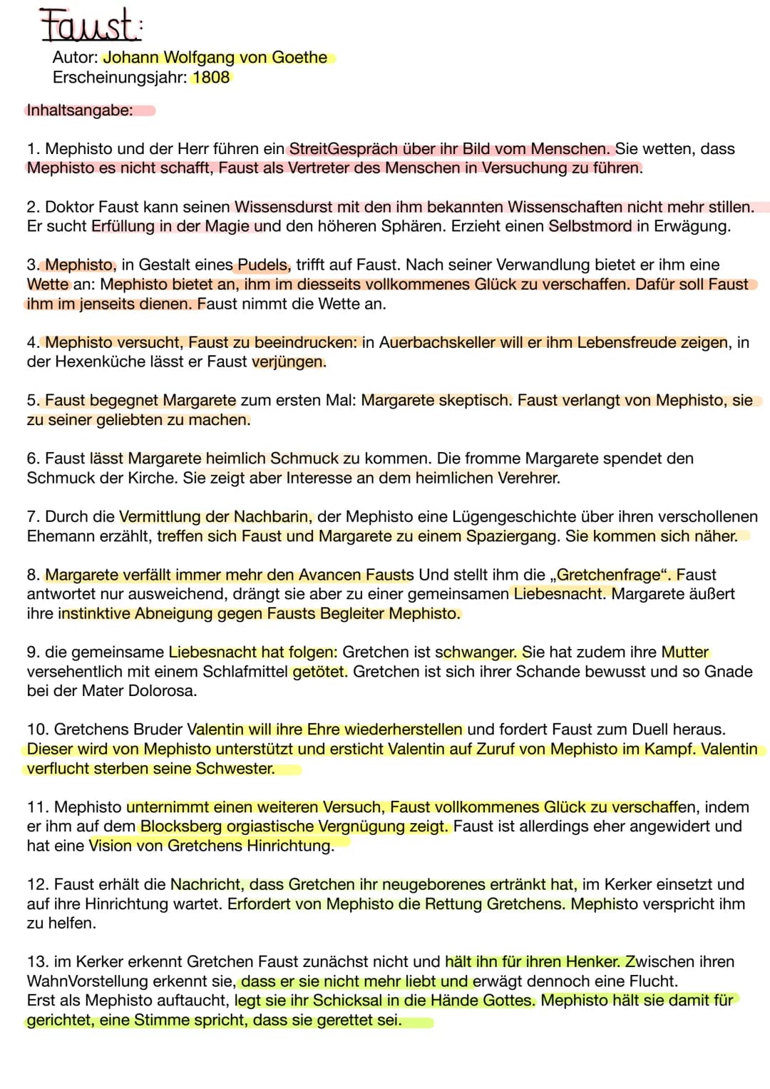 
<p>Der Roman "Faust" wurde im Jahr 1808 von Johann Wolfgang von Goethe veröffentlicht. Die Handlung des Romans umfasst mehrere Szenen, die 