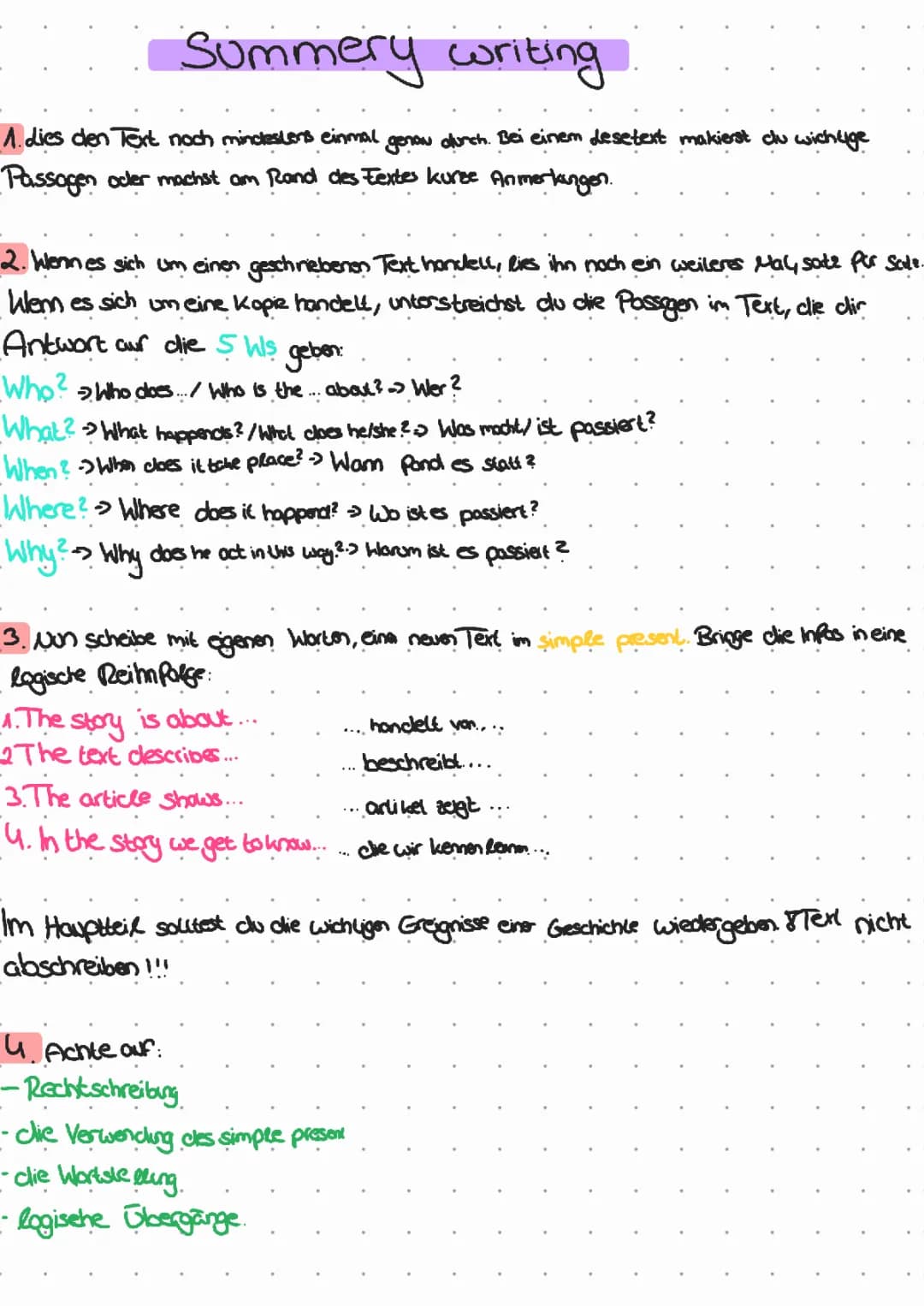 Zusammenfassung und Textverständnis für Klasse 4: PDF-Übungen und Lösungen