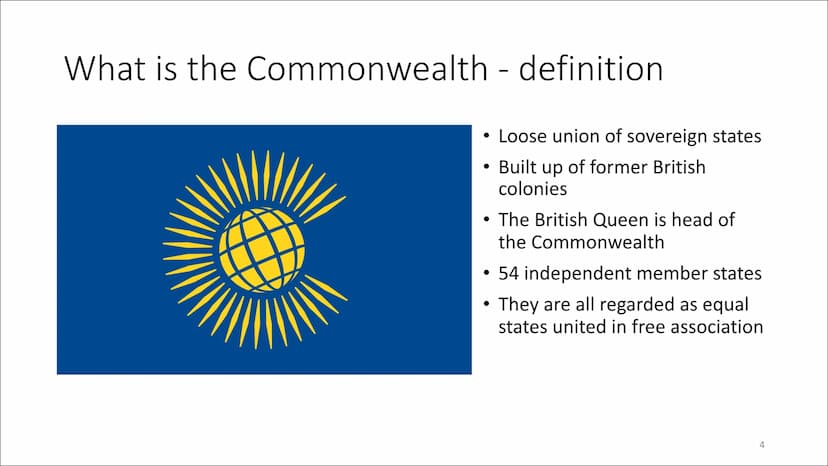 "A voluntary association of sovereign states
consulting and cooperating in the
common interests of their peoples and in
promotion of interna
