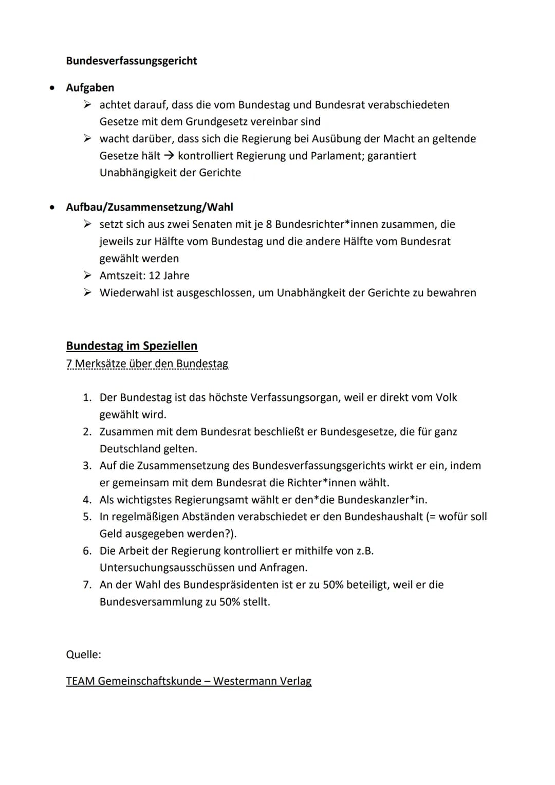 GK KA Nr.1-18.05.22 - Thema: Verfassungsorgane
●
Verfassungsorgane
Bundestag
• Aufgaben
wählt den*die Bundeskanzler*in
➤ beschließt Gesetze,