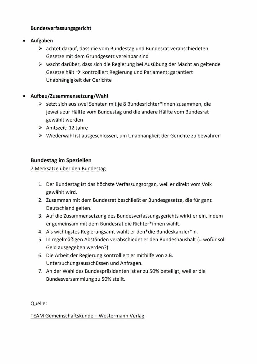 GK KA Nr.1-18.05.22 - Thema: Verfassungsorgane
●
Verfassungsorgane
Bundestag
• Aufgaben
wählt den*die Bundeskanzler*in
➤ beschließt Gesetze,