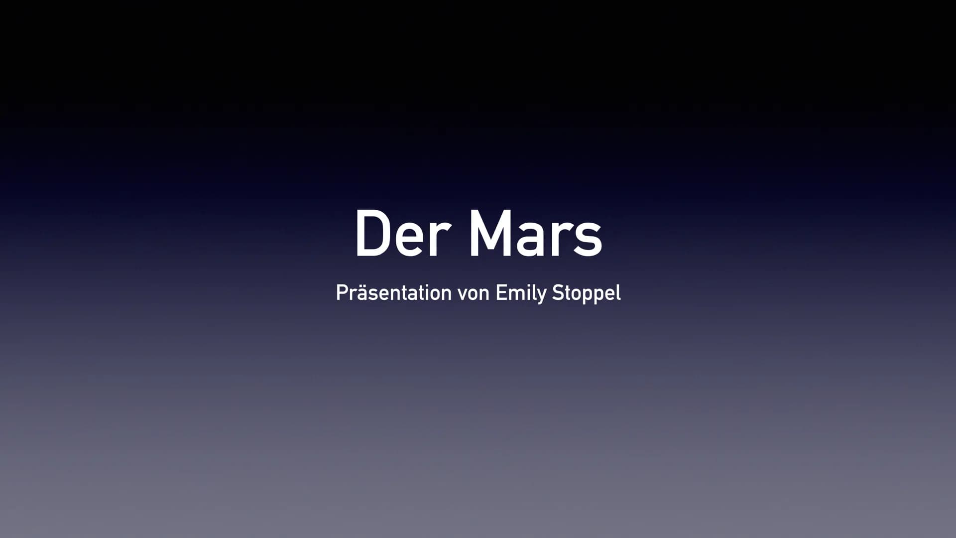 Der Mars
Präsentation von Emily Stoppel ●
●
Herkunft des Namens
allgemeine Angaben
• Marsmonde
• Aufbau & Atmosphäre
●
Vulkane und Polare
Kr