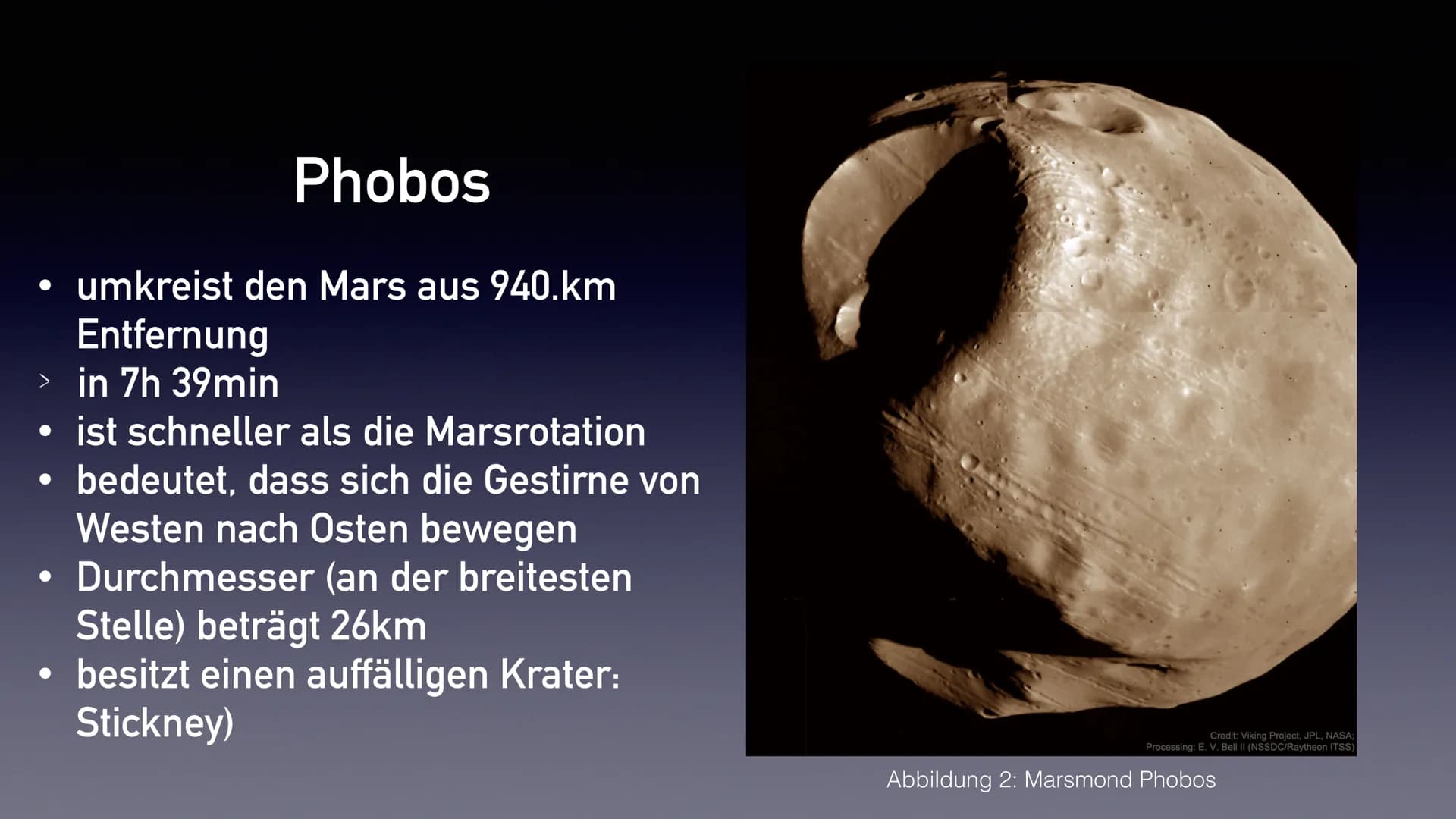 Der Mars
Präsentation von Emily Stoppel ●
●
Herkunft des Namens
allgemeine Angaben
• Marsmonde
• Aufbau & Atmosphäre
●
Vulkane und Polare
Kr