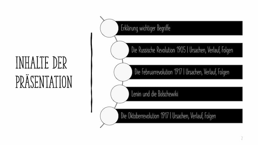 S
DIE RUSSISCHEN REVOLUTIONEN
Erstellt von Süleyman Kücükbiyik INHALTE DER
PRÄSENTATION
Erklärung wichtiger Begriffe
Die Russische Revolutio