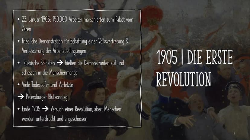 S
DIE RUSSISCHEN REVOLUTIONEN
Erstellt von Süleyman Kücükbiyik INHALTE DER
PRÄSENTATION
Erklärung wichtiger Begriffe
Die Russische Revolutio