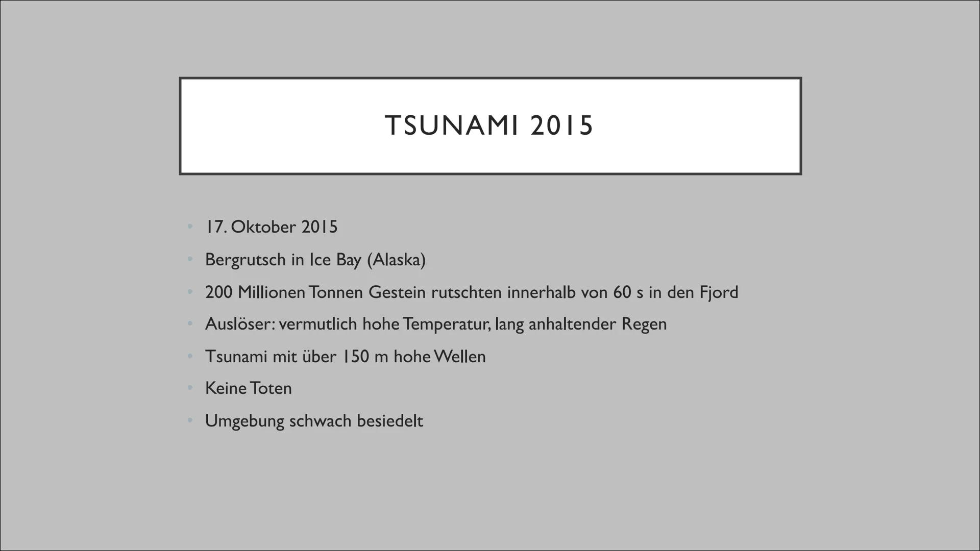 TSUNAMI O
O
-
•
INHALTSVERZEICHNIS
Was ist ein Tsunami?
Wie entstehen Tsunamis?
Vor dem Erdbeben
Während des Erdbebens
Nach dem Erdbeben
Wo 