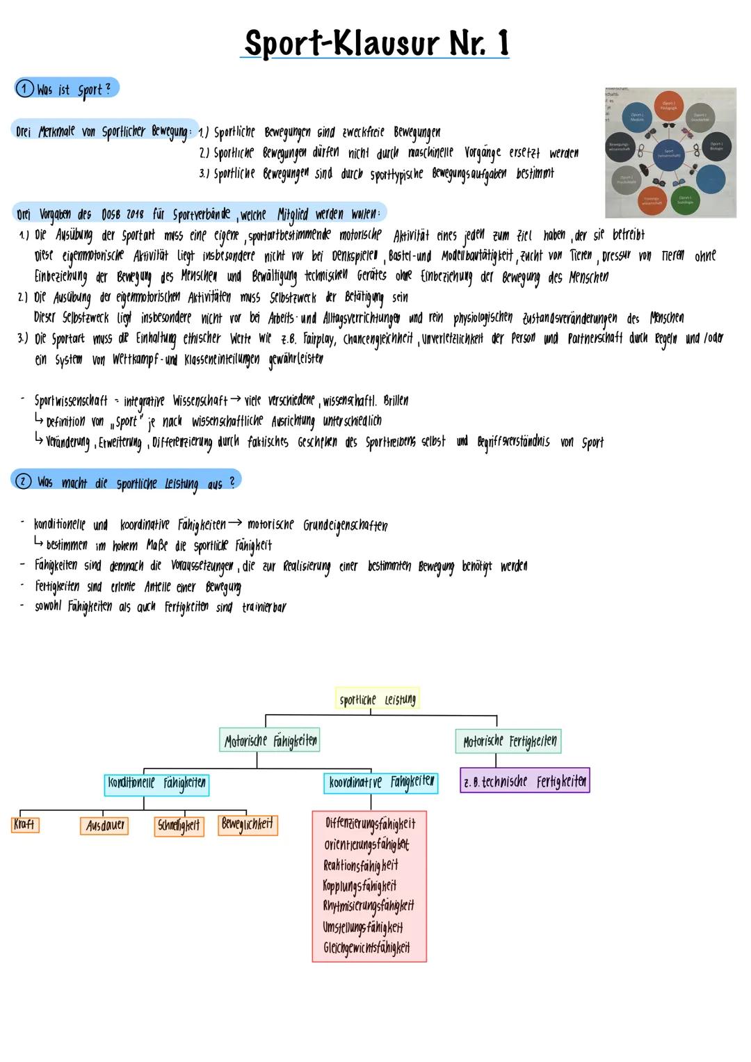 ℗ Was ist Sport?
Drei Merkmale von Sportlicher Bewegung: 1.) Sportliche Bewegungen sind zweckfreie Bewegungen
Sport-Klausur Nr. 1
2.) Sportl