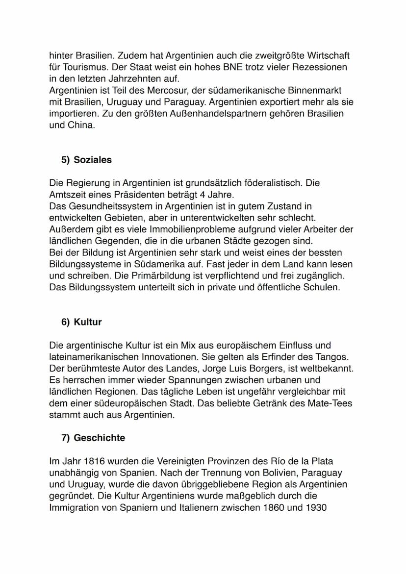 Argentinien
1) Einleitung und Fakten
Hauptstadt:
Amtssprache:
Währung:
Einwohnerzahl:
Regierungsform:
Staatsoberhaupt:
Buenos Aires
Spanisch