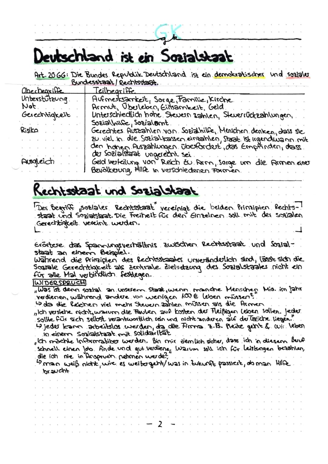 ak
Deutschland ist ein Sozialstaat
Art. 20 GG: Die Bundes Republik Deutschland ist ein demokratischer und sozialer
Bundesstaat/Rechtsstaat.

