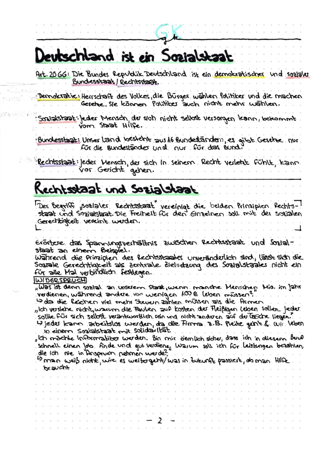 ak
Deutschland ist ein Sozialstaat
Art. 20 GG: Die Bundes Republik Deutschland ist ein demokratischer und sozialer
Bundesstaat/Rechtsstaat.
