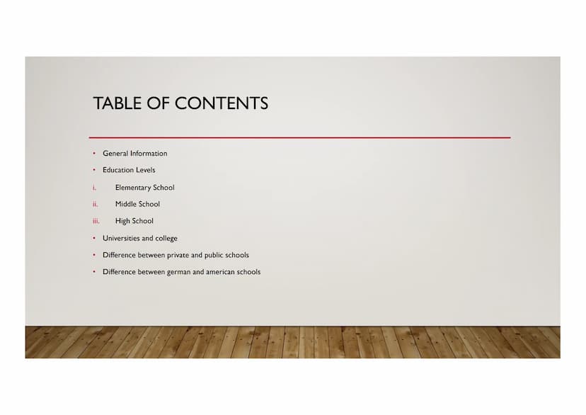 AMERICAN SCHOOL
SYSTEM TABLE OF CONTENTS
i.
ii.
iii.
●
●
.
General Information
Education Levels
Elementary School
Middle School
High School

