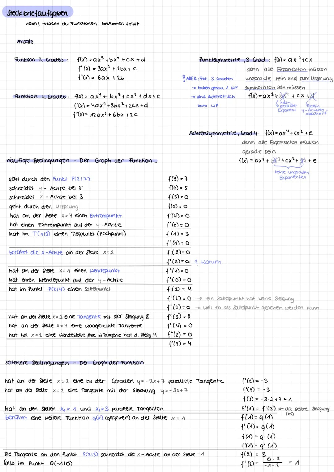 Vollständige Funktionsuntersuchung
O
@
Reihenfolge / Schritte
Verhalten für Betragsgroße X (höchst. Exponent)
2 x nahe 0 (niedr. Exponent)
3
