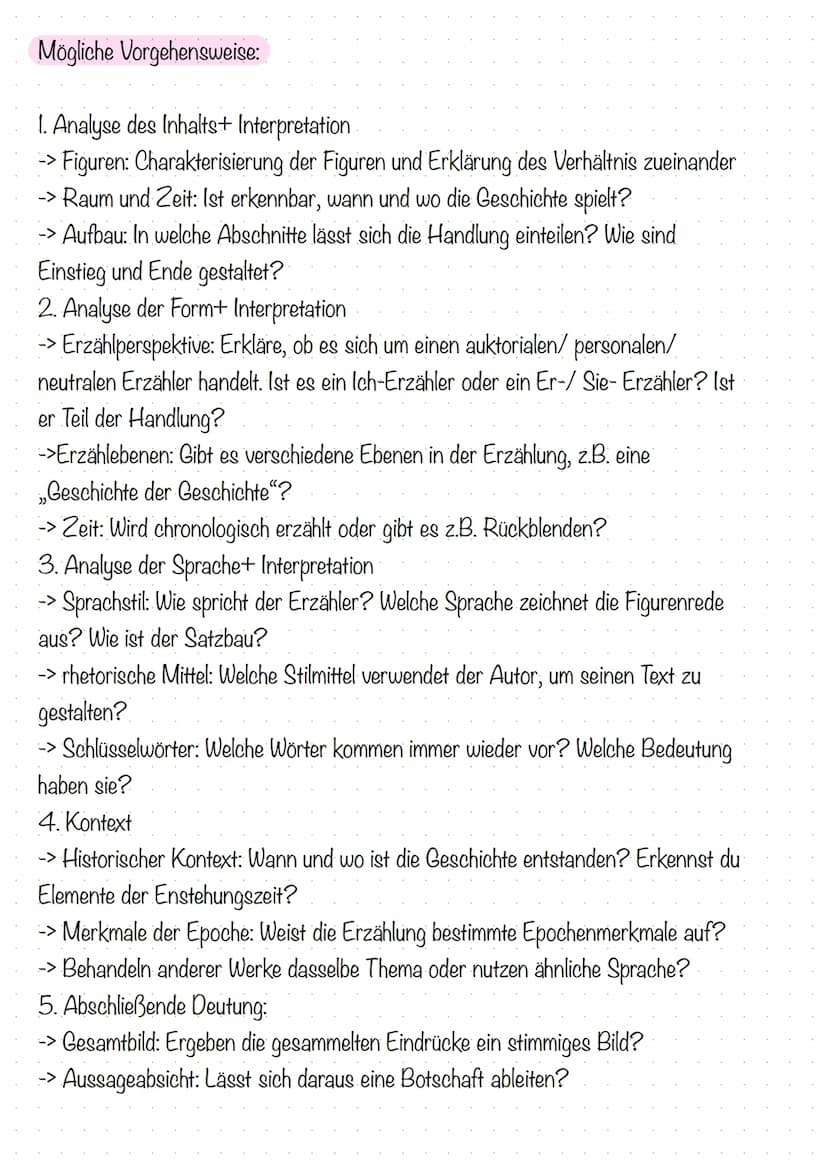 Kurzgeschichten interpretieren
1. Schritt: Vorbereitung
-> Text mehrmals durchlesen
-> Wichtige Stellen markieren und Notizen machen
Zeit: G