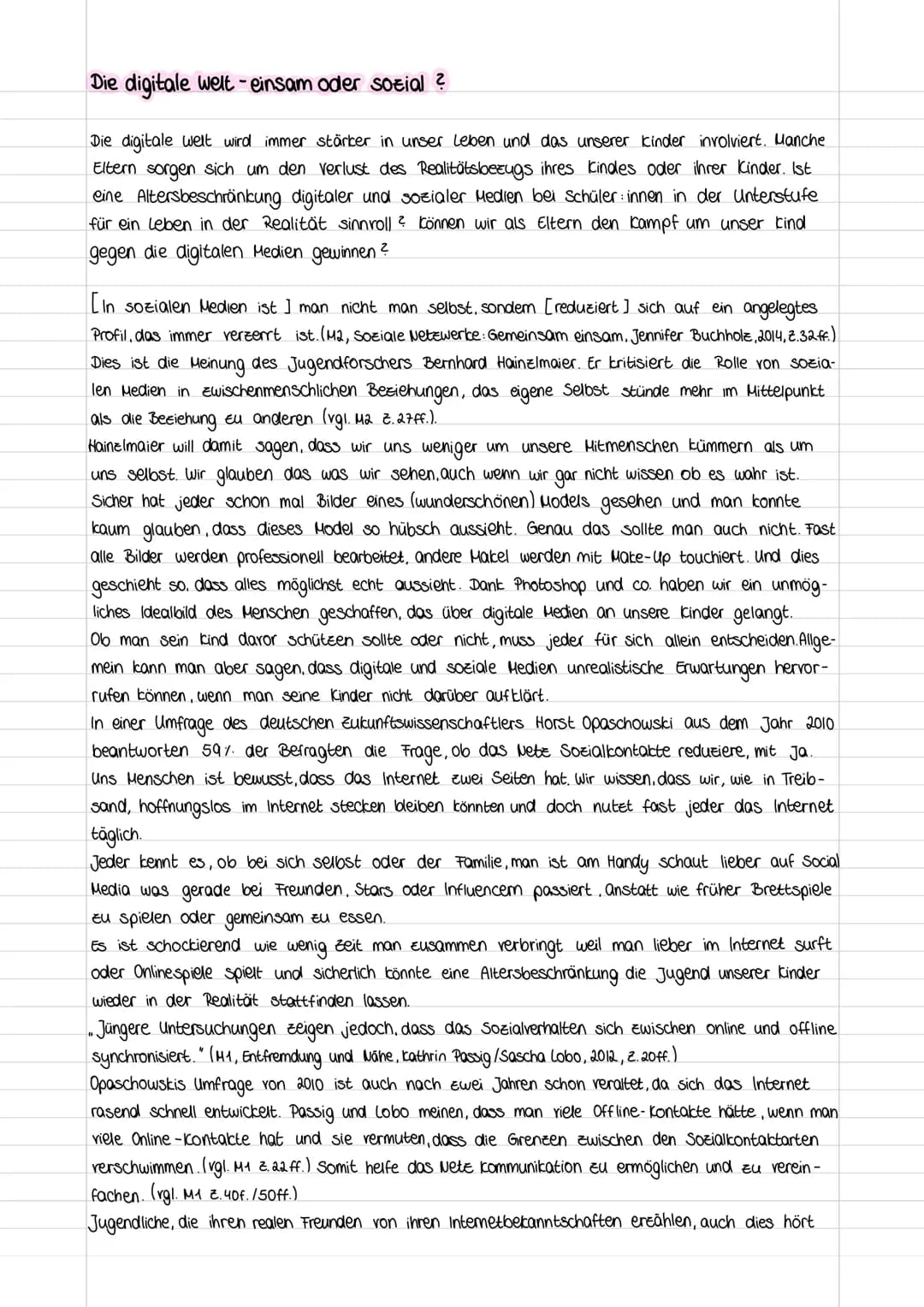 Die digitale welt-einsam oder sozial ?
Die digitale Welt wird immer stärker in unser Leben und das unserer Kinder involviert. Manche
Eltern 