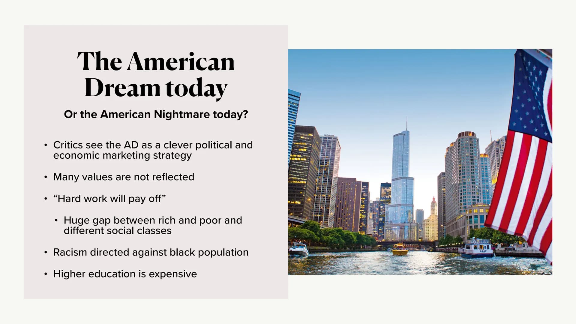 The American Dream
Maria Falz • Quote
• Definition
• Quote
• Historical Background
• Quote
• American Dream vs. Nightmare
• Quote
• The Amer