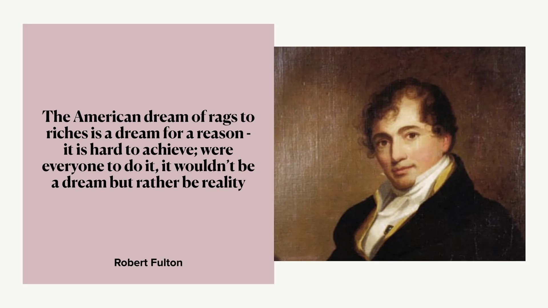 The American Dream
Maria Falz • Quote
• Definition
• Quote
• Historical Background
• Quote
• American Dream vs. Nightmare
• Quote
• The Amer