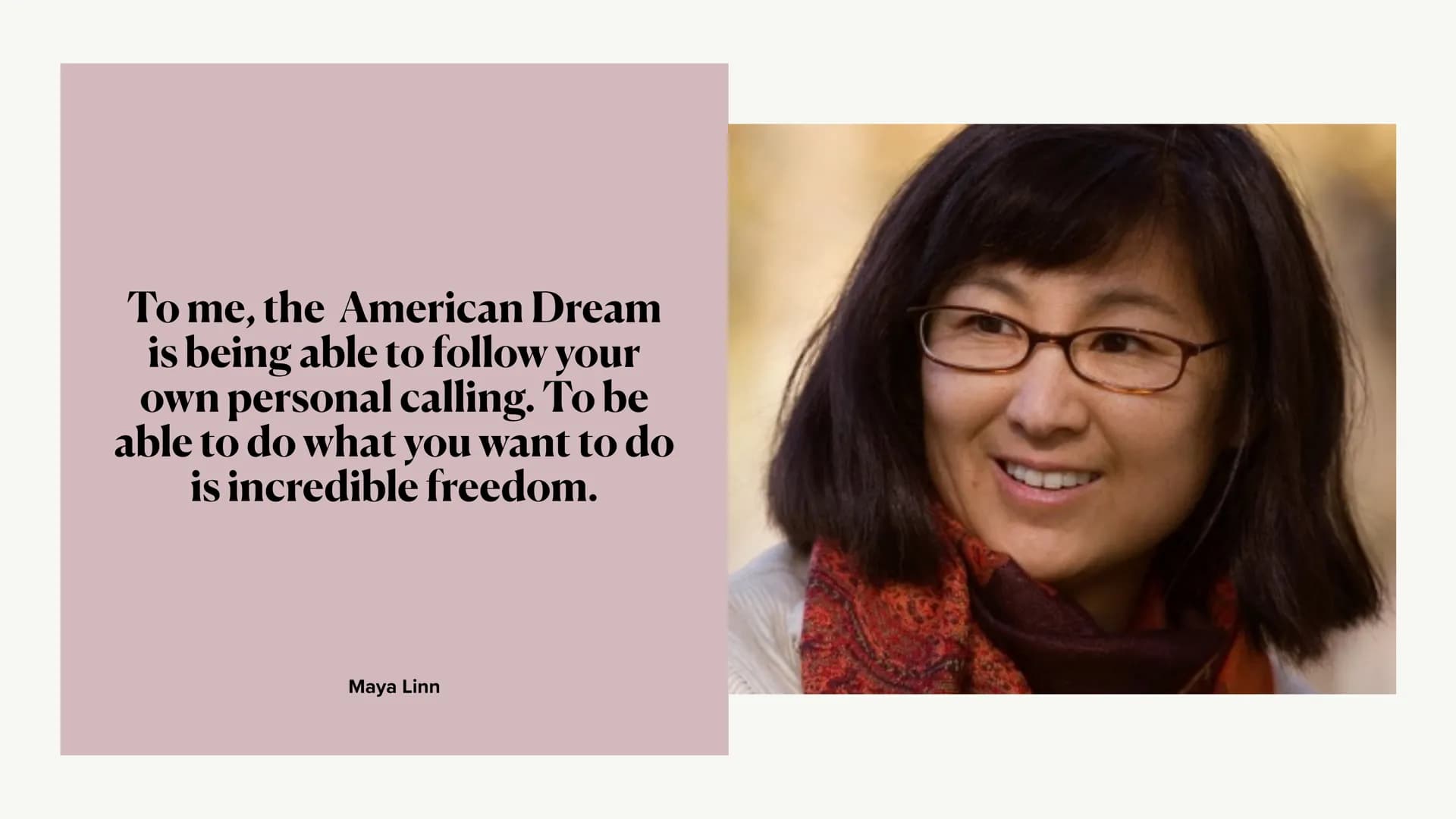 The American Dream
Maria Falz • Quote
• Definition
• Quote
• Historical Background
• Quote
• American Dream vs. Nightmare
• Quote
• The Amer